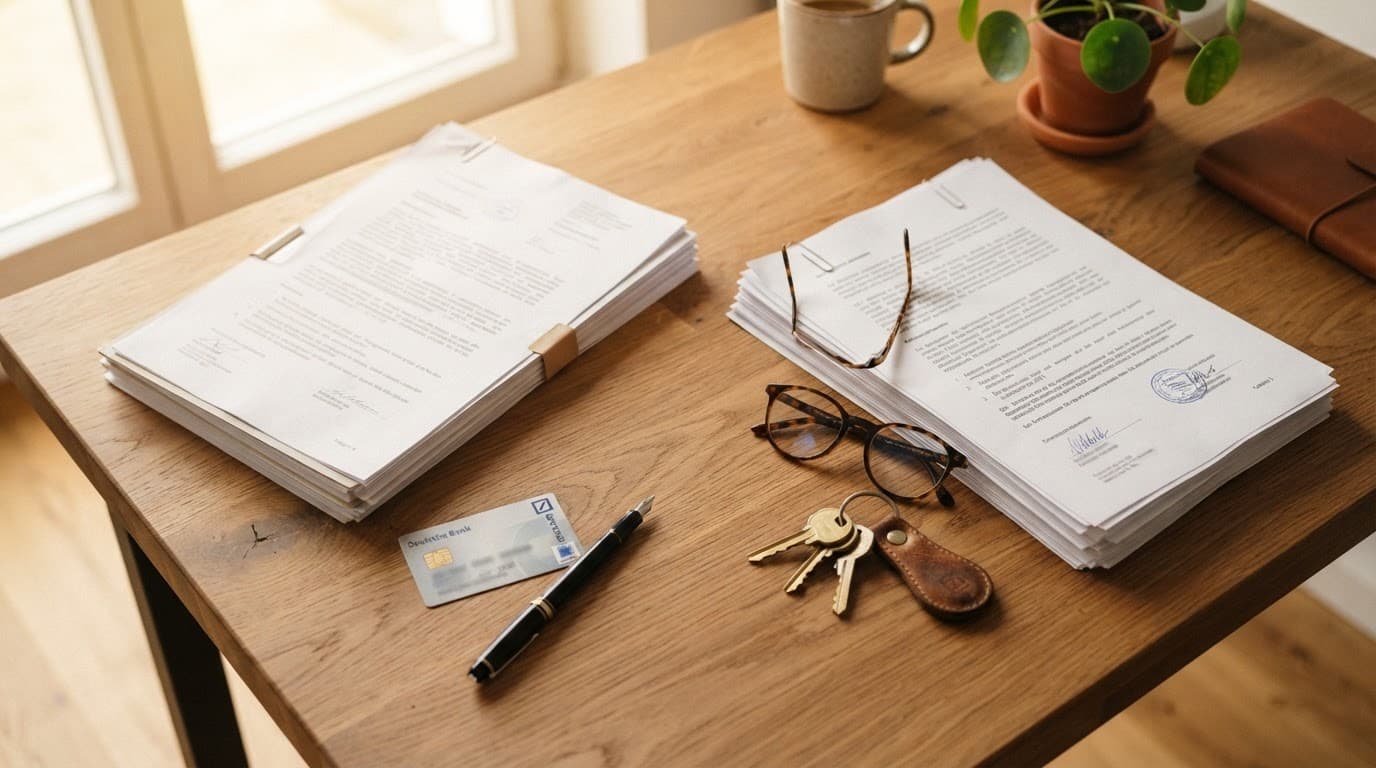 Kontovollmacht der Bank und Vorsorgevollmacht als Dokumente im Vergleich auf einem Schreibtisch