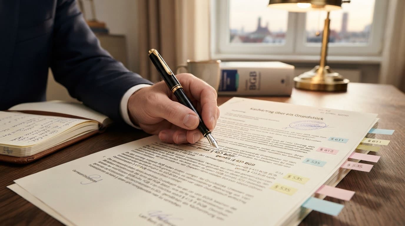 Schreibtisch mit Vorsorgevollmacht-Dokument und Stift — Bank-Klausel für Bankgeschäfte formulieren