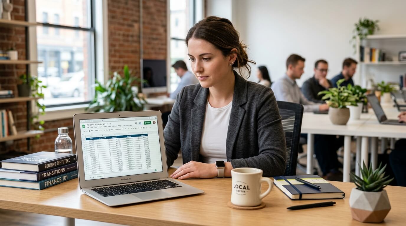 Kalender mit Rückzahlungsdaten und Münzstapel