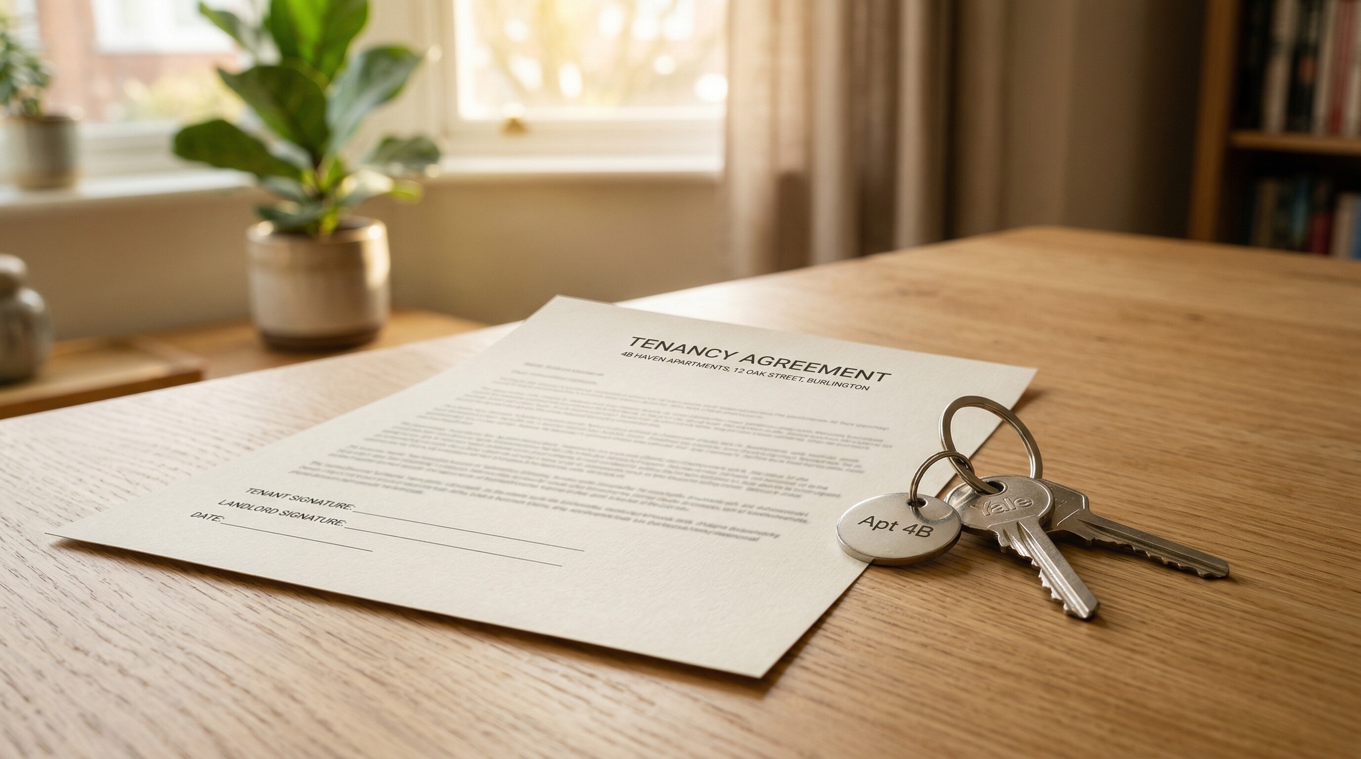 Wohnungsschlüssel neben einem Kündigungsschreiben für den Mietvertrag