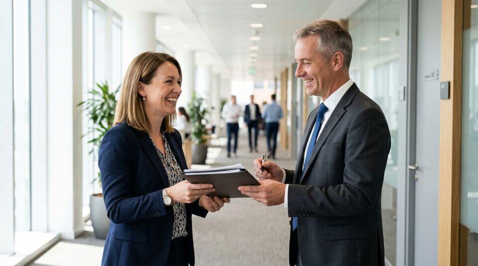 Person schreibt am Laptop ein Arbeitszeugnis