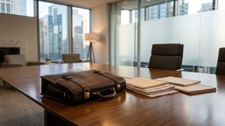 Person am Schreibtisch unterschreibt ein offizielles Dokument